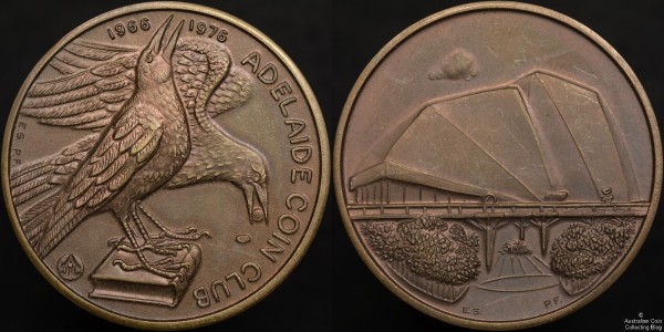 Adelaide Coin Club Medallion 1966-1976 (Image courtesy of Australian Coin Collecting Blog)